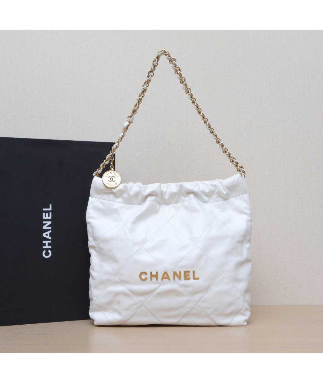 CHANEL Белая кожаная сумка тоут, фото 2