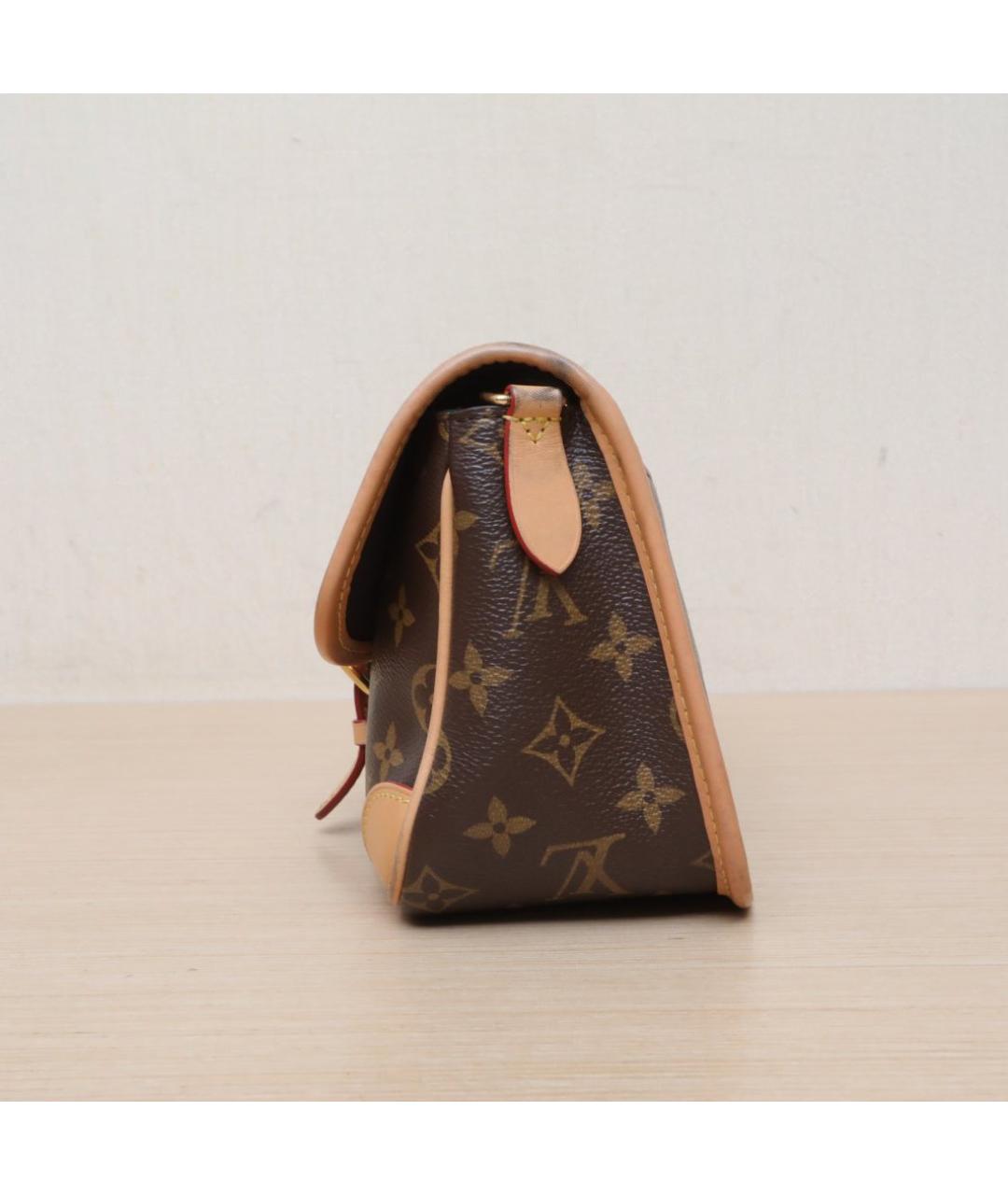 LOUIS VUITTON Коричневая кожаная сумка через плечо, фото 5