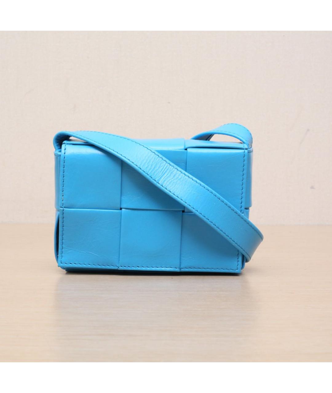 BOTTEGA VENETA Голубая кожаная сумка через плечо, фото 3