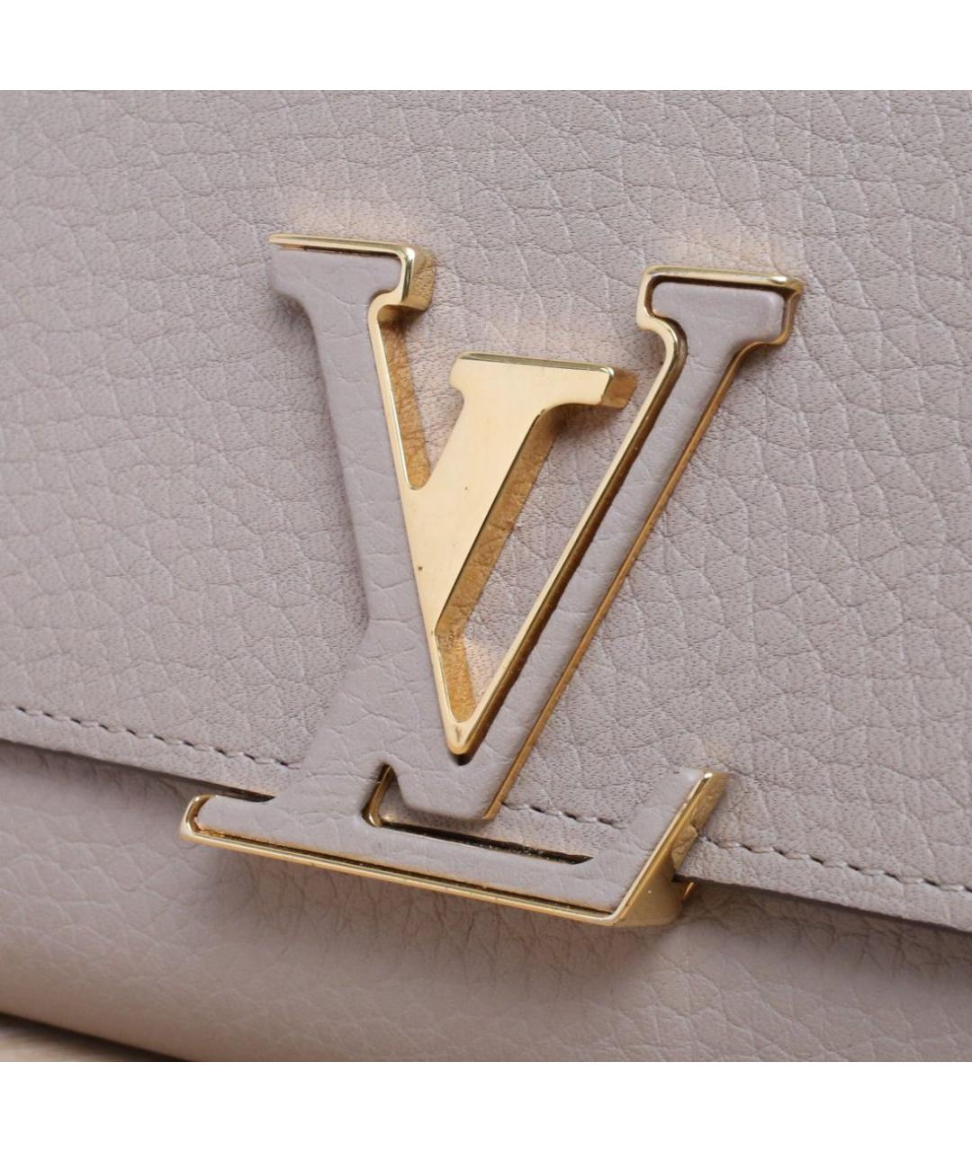 LOUIS VUITTON Серый кожаный кошелек, фото 8