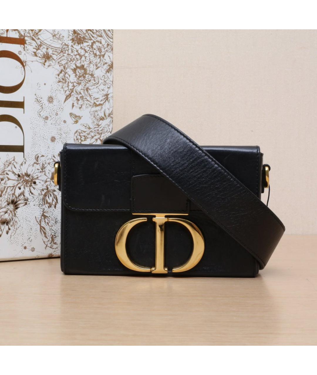 CHRISTIAN DIOR Черная кожаная сумка через плечо, фото 2