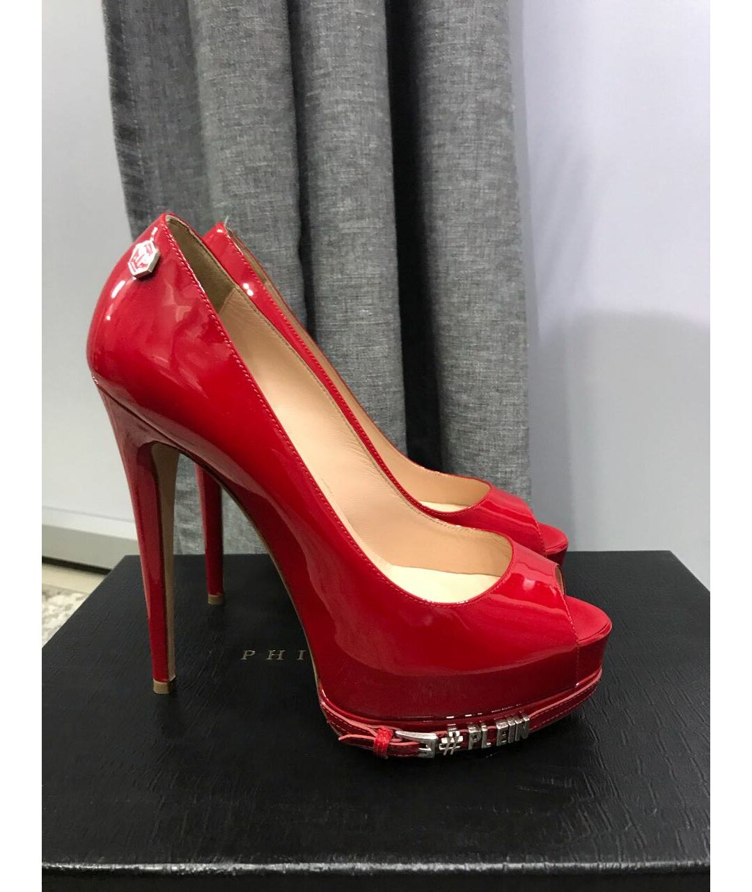 PHILIPP PLEIN Красные замшевые туфли, фото 6