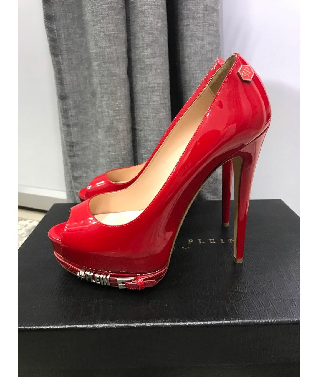 PHILIPP PLEIN Красные замшевые туфли, фото 3