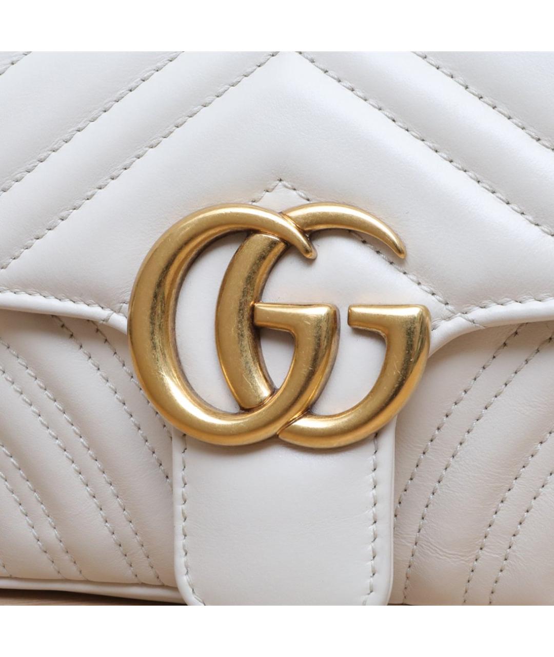 GUCCI Белая кожаная сумка через плечо, фото 8