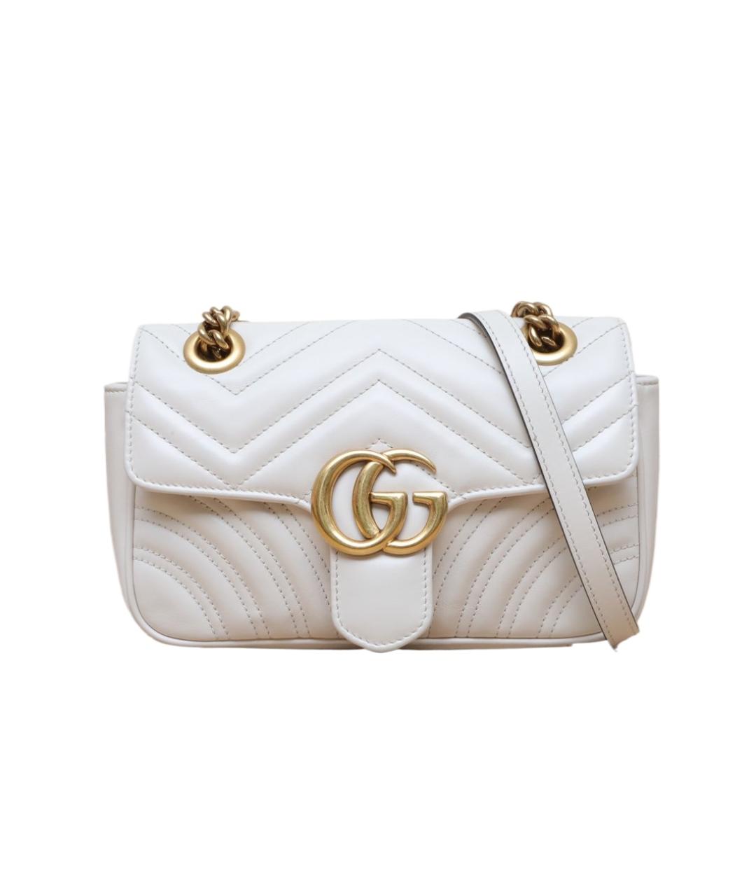 GUCCI Белая кожаная сумка через плечо, фото 1