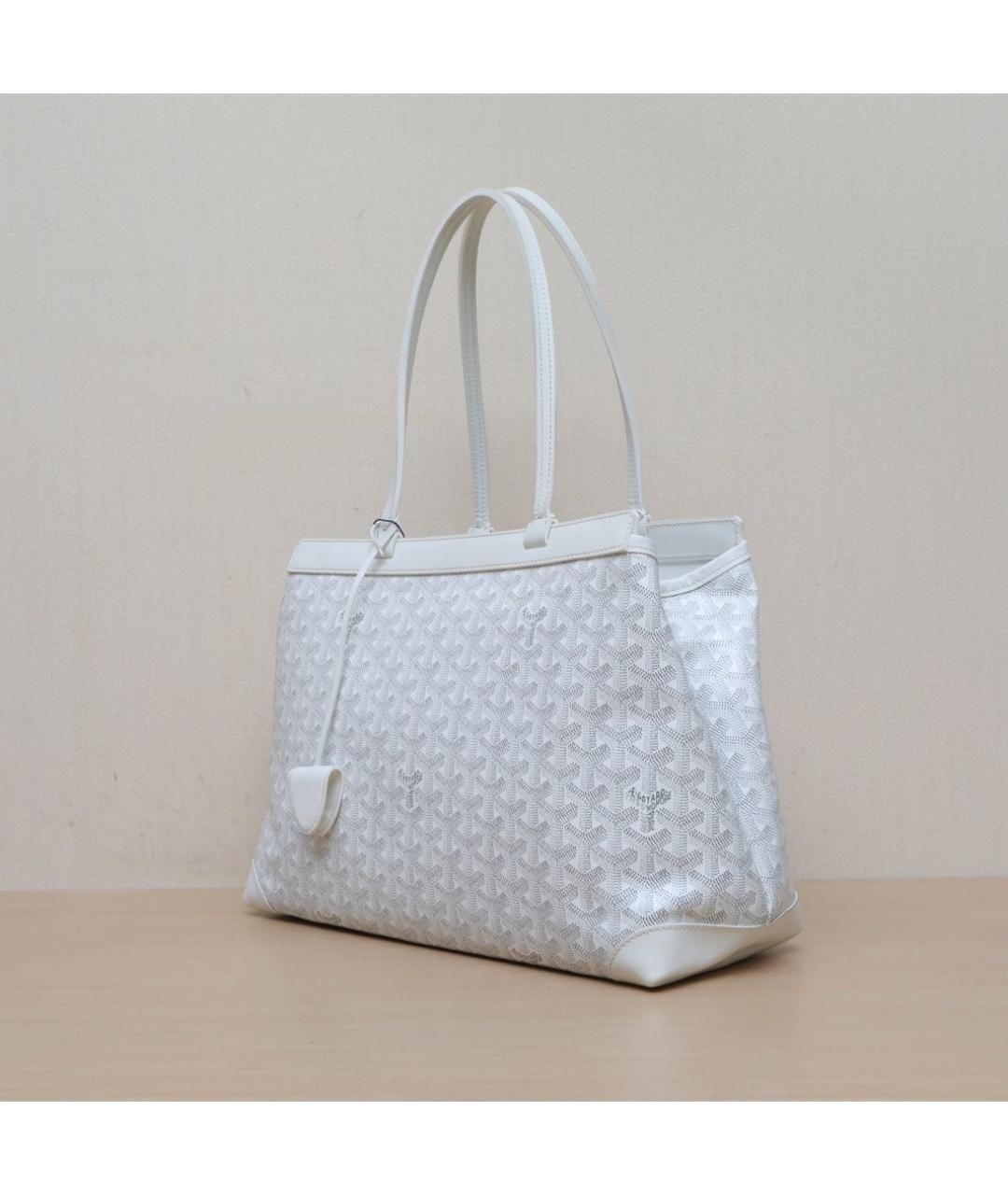GOYARD Белая кожаная сумка через плечо, фото 4