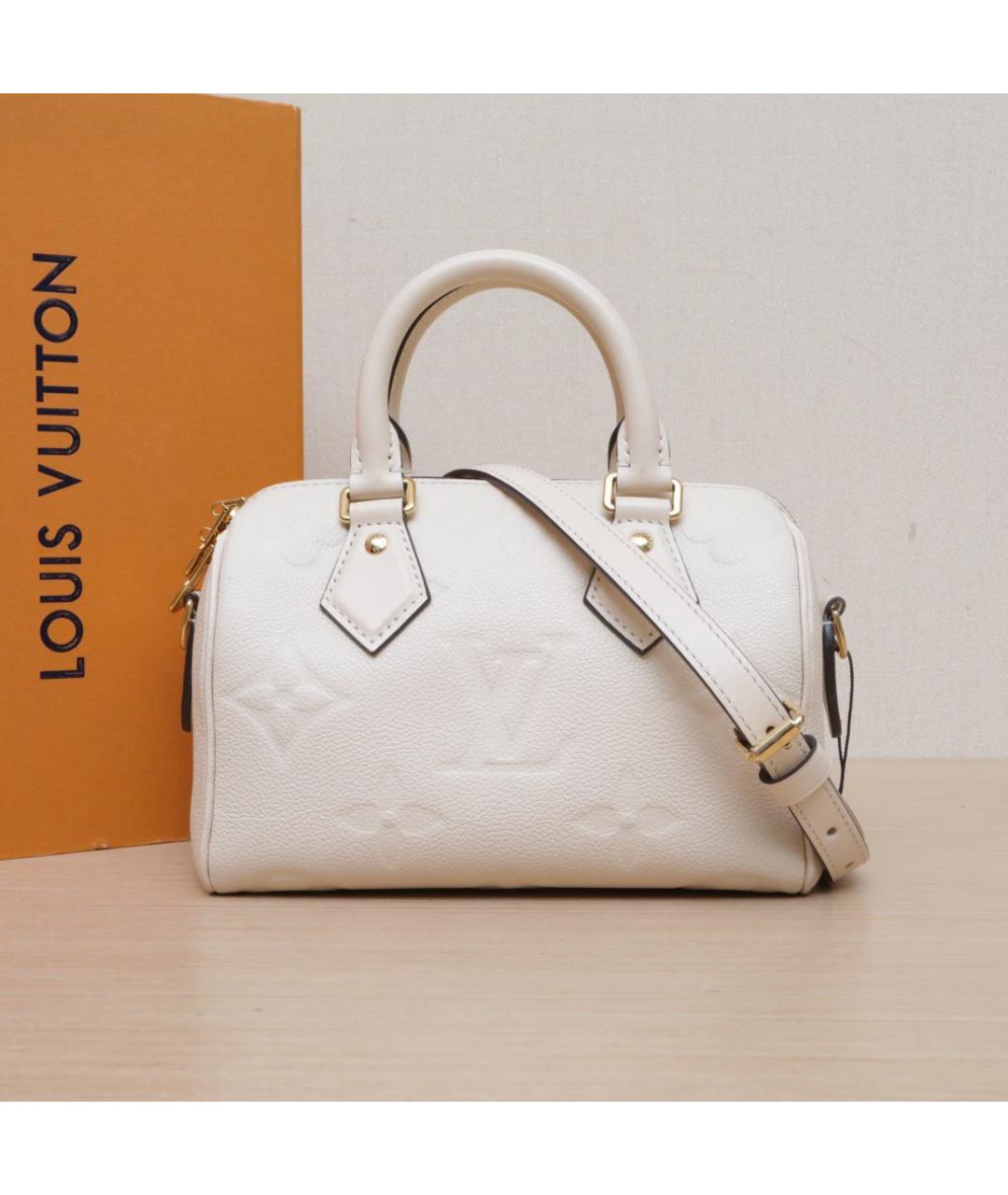LOUIS VUITTON Бежевая кожаная сумка с короткими ручками, фото 2