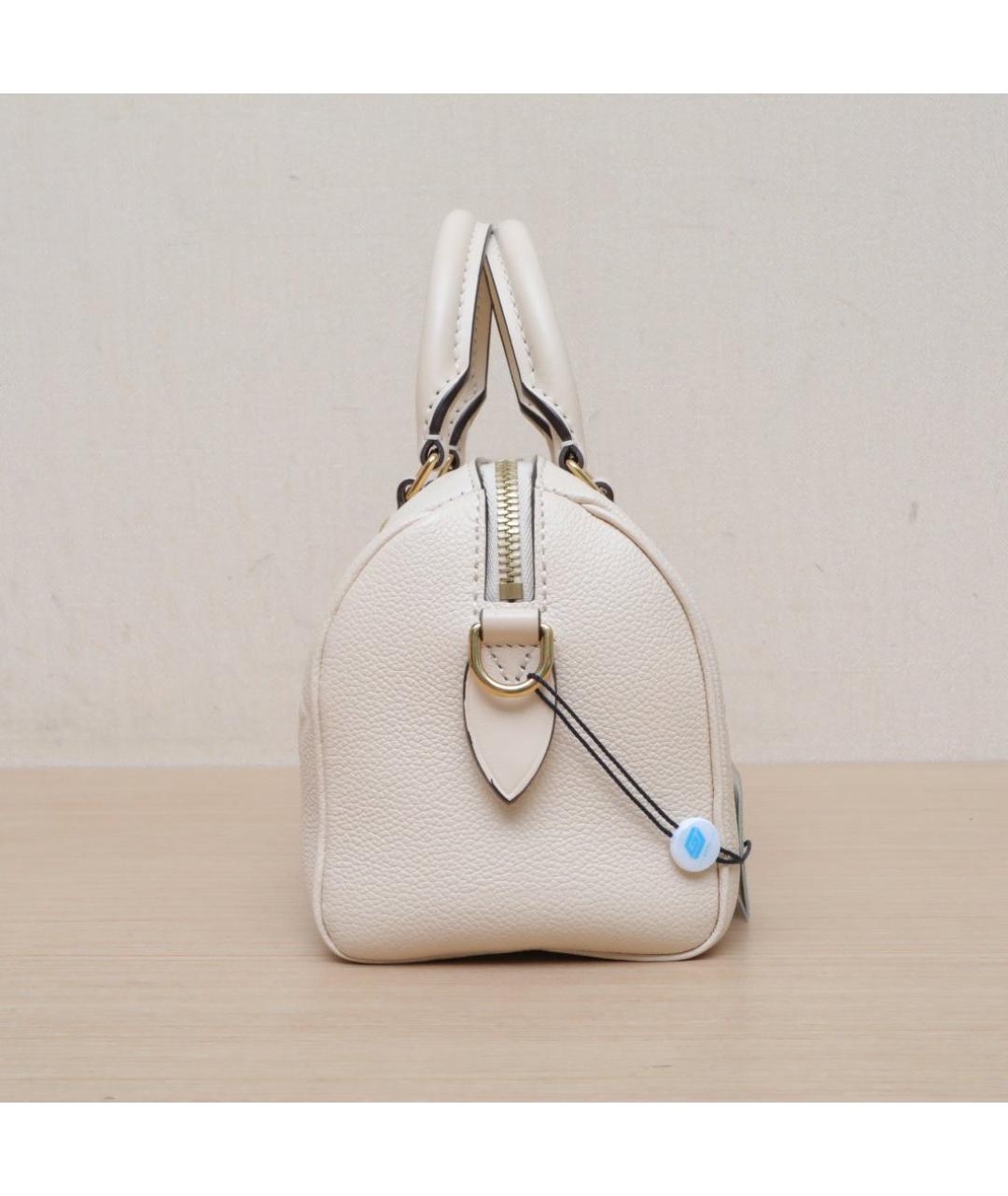 LOUIS VUITTON Бежевая кожаная сумка с короткими ручками, фото 5