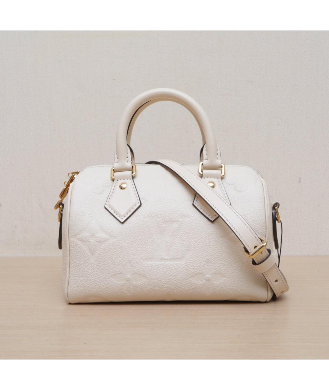 LOUIS VUITTON Бежевая кожаная сумка с короткими ручками, фото 3