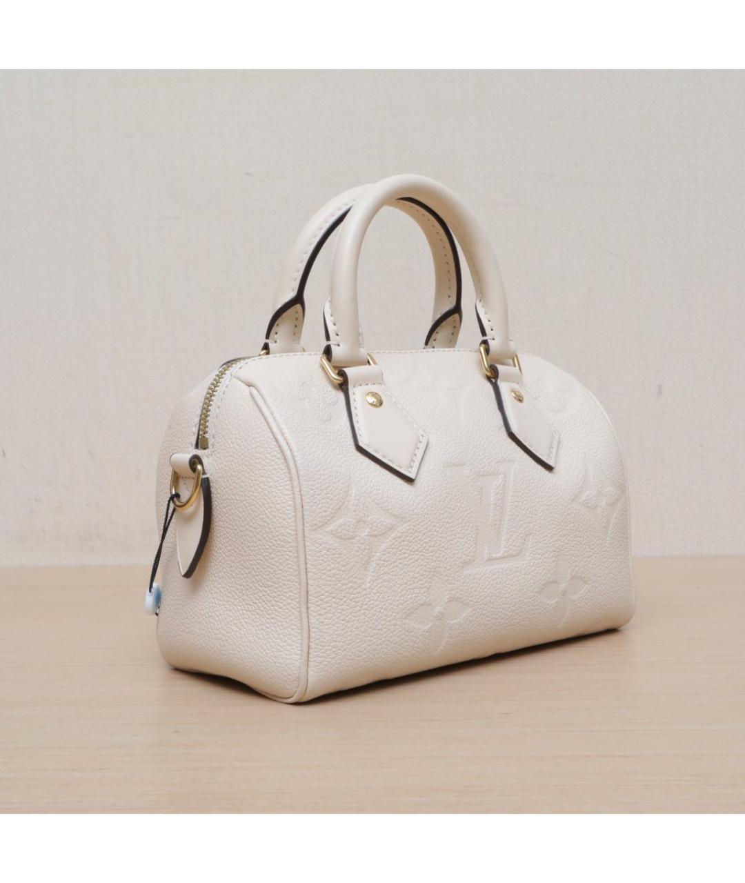 LOUIS VUITTON Бежевая кожаная сумка с короткими ручками, фото 6