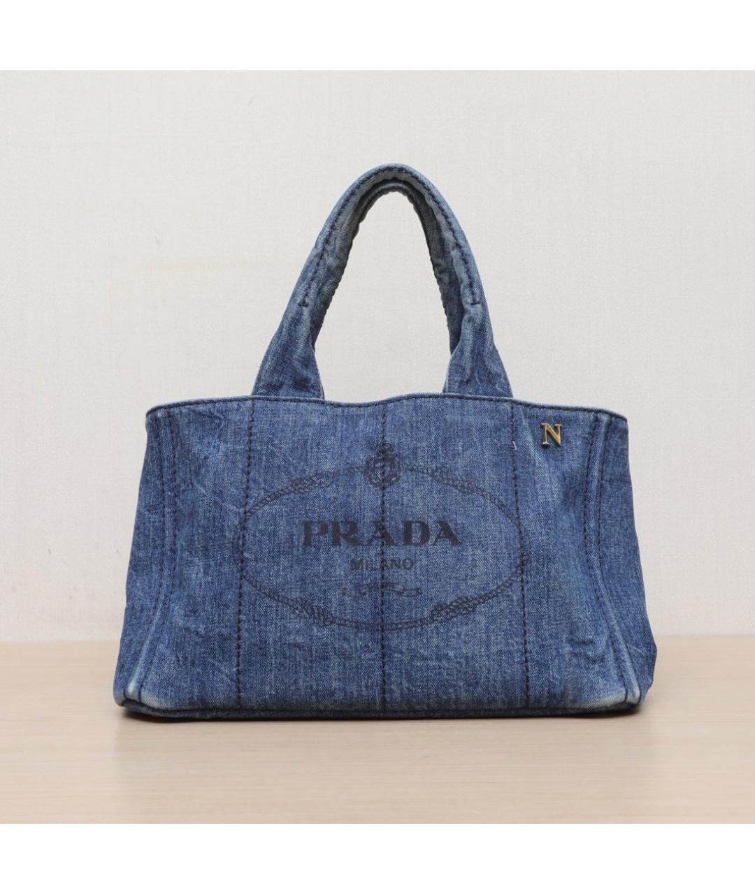 PRADA Синяя деним сумка тоут, фото 3