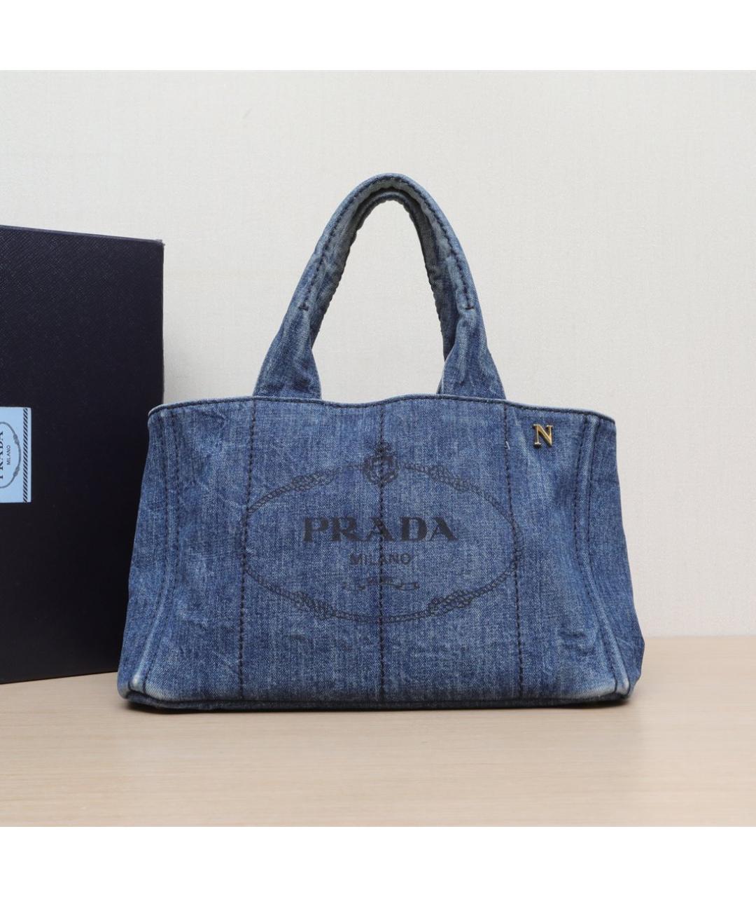 PRADA Синяя деним сумка тоут, фото 2