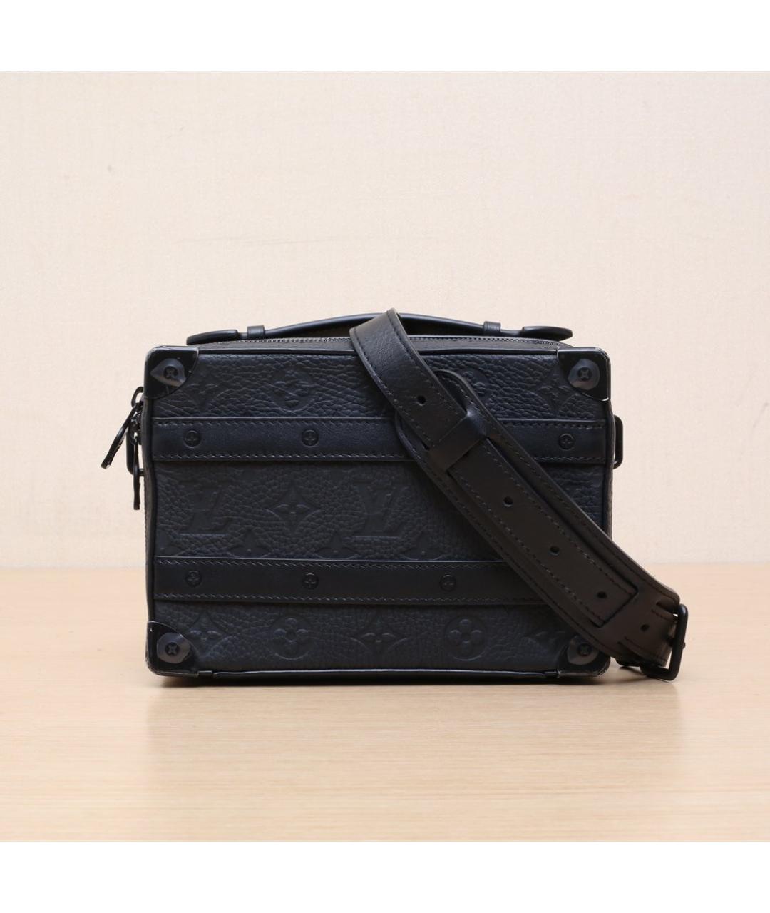 LOUIS VUITTON Черная кожаная сумка через плечо, фото 3