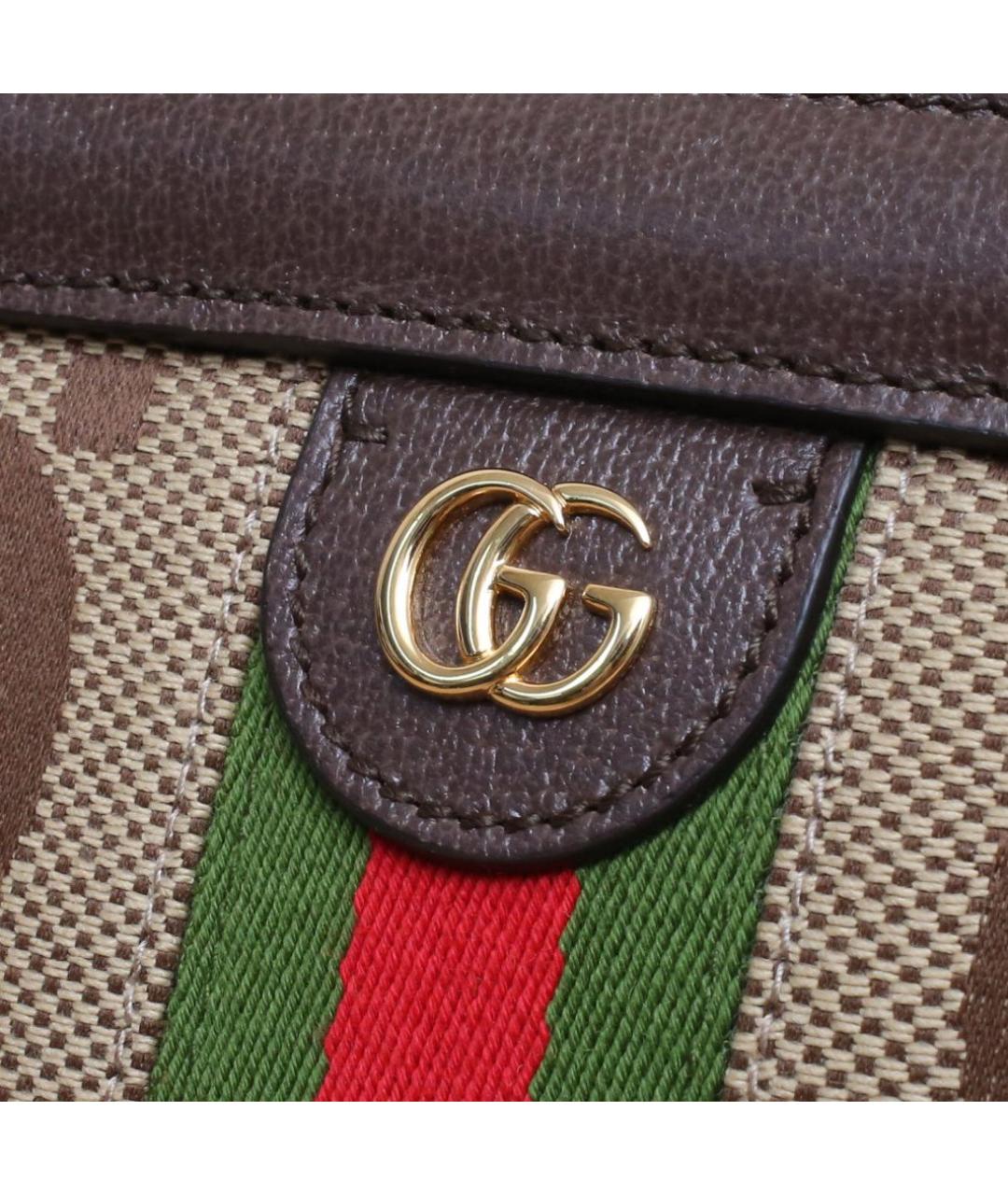 GUCCI Коричневая тканевая сумка через плечо, фото 8