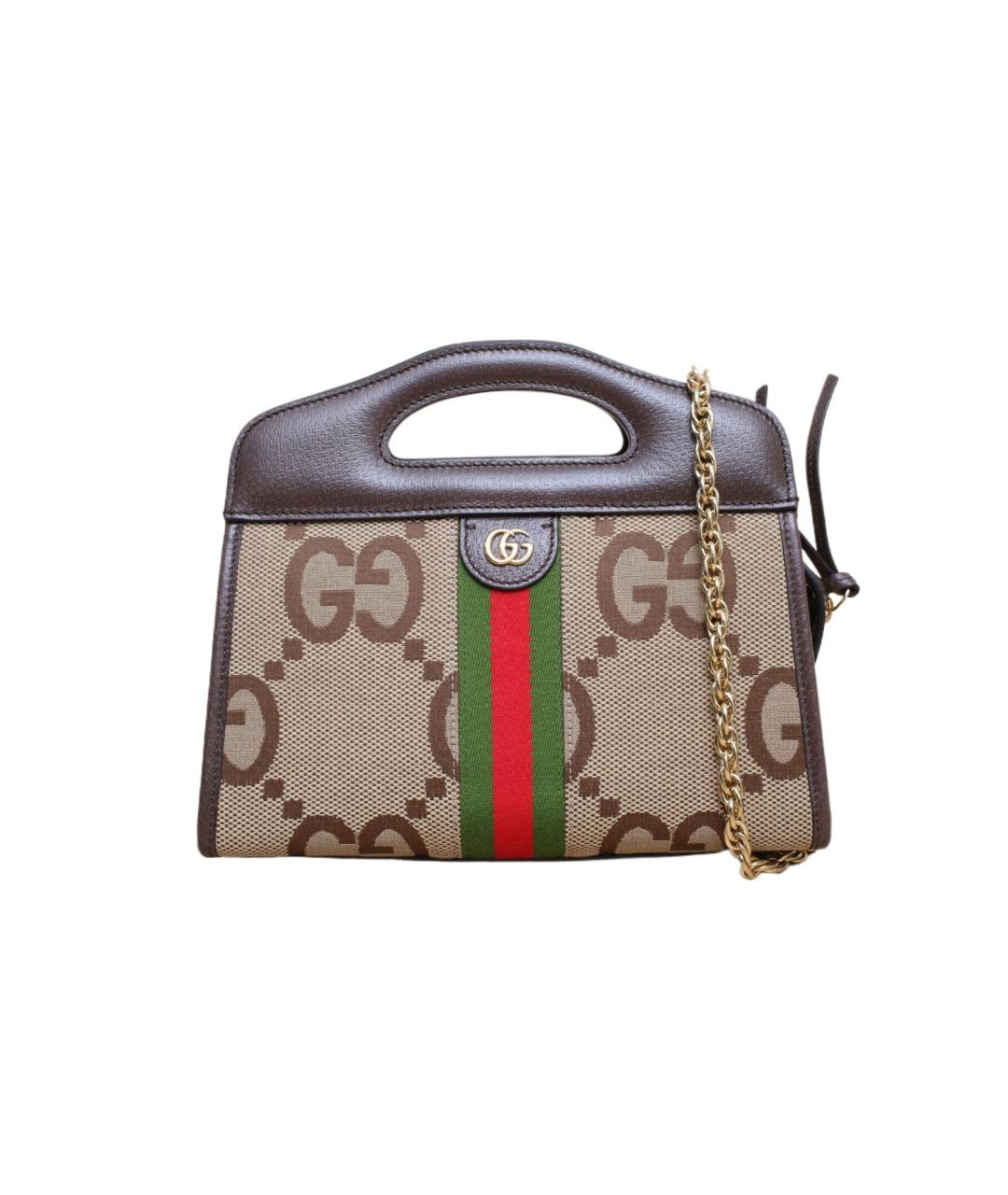 GUCCI Коричневая тканевая сумка через плечо, фото 10