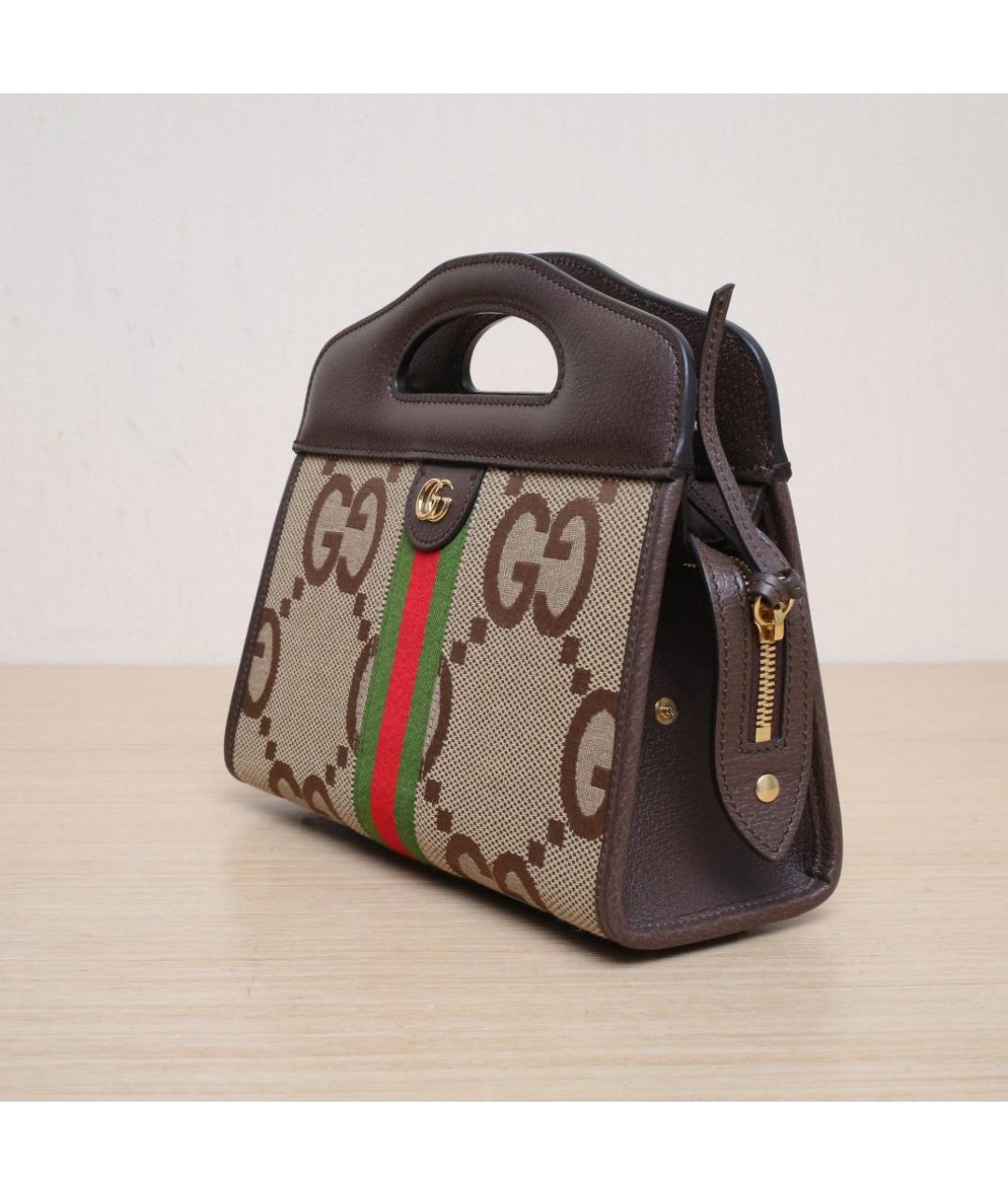 GUCCI Коричневая тканевая сумка через плечо, фото 4