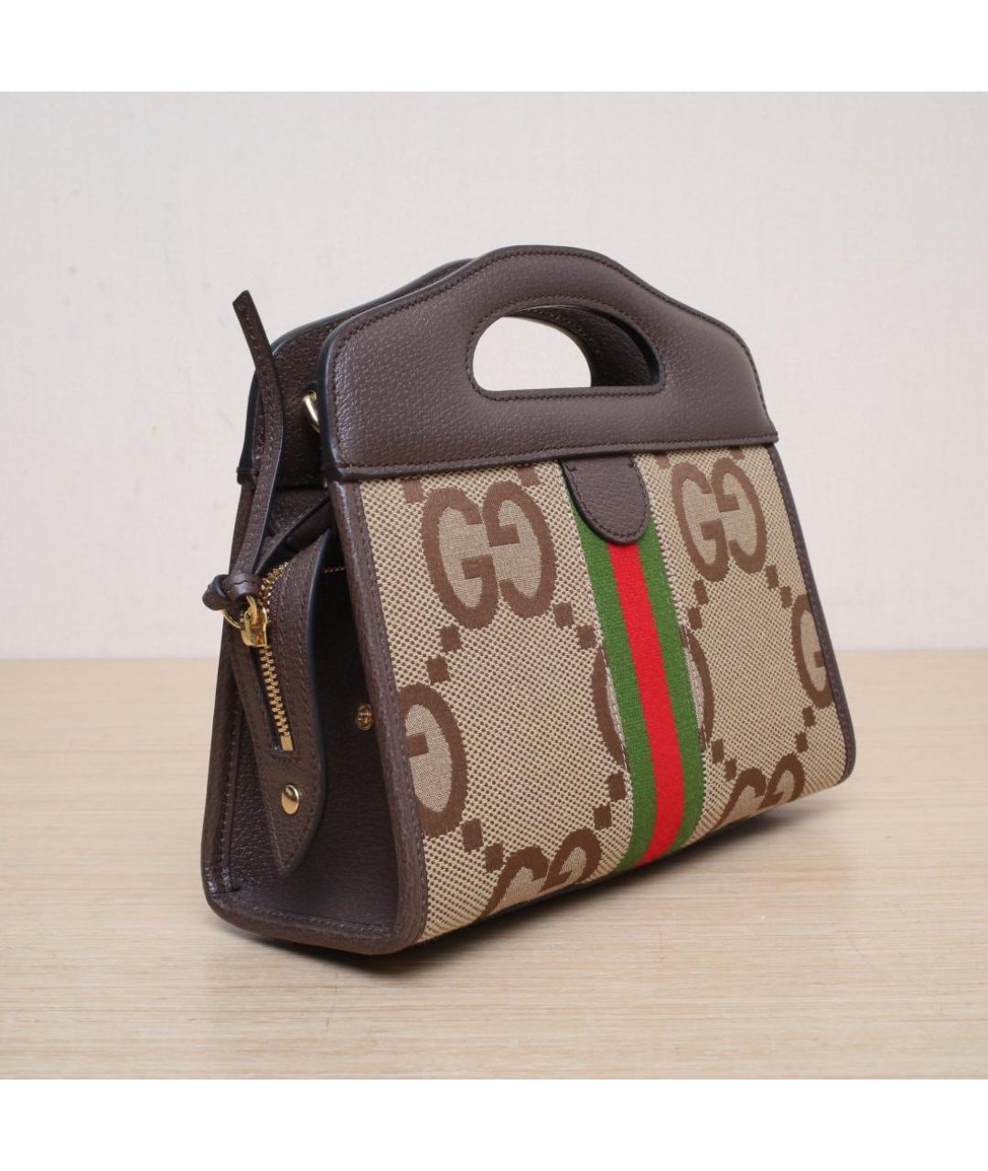 GUCCI Коричневая тканевая сумка через плечо, фото 6
