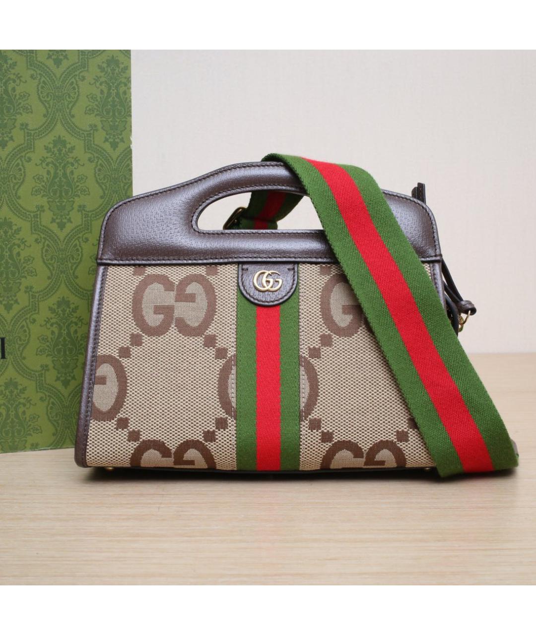 GUCCI Коричневая тканевая сумка через плечо, фото 2