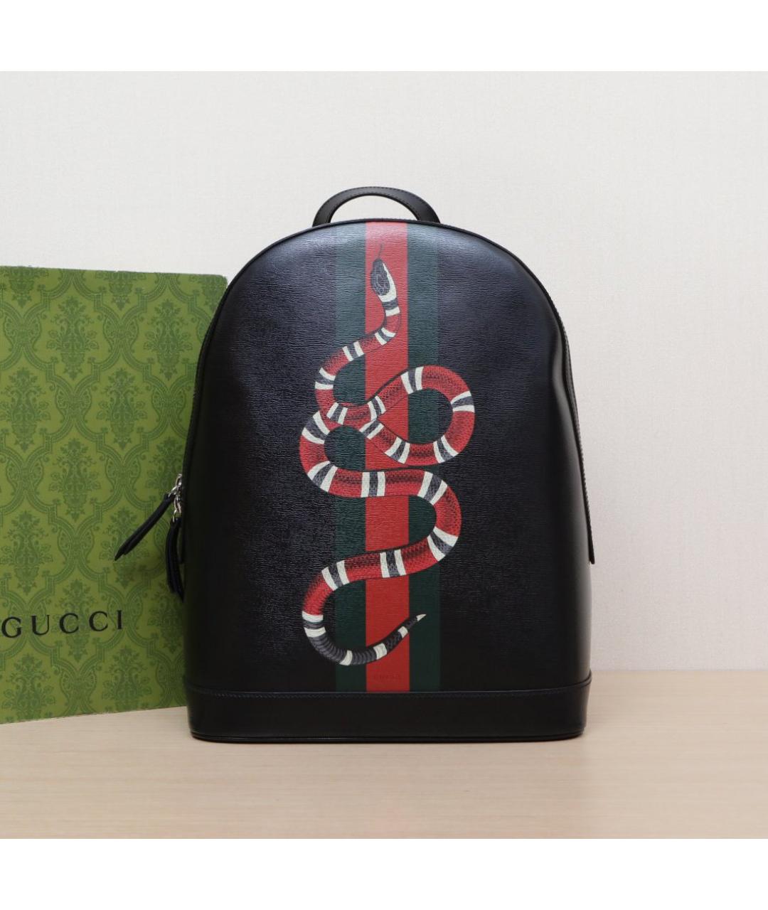 GUCCI Черный кожаный рюкзак, фото 2