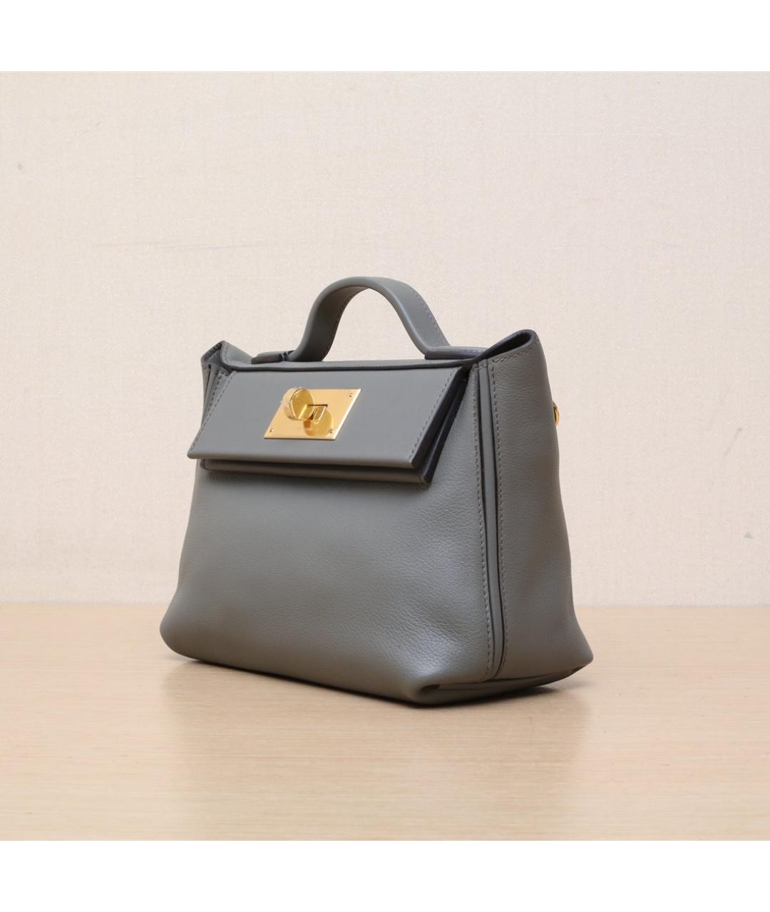 HERMES Антрацитовая кожаная сумка через плечо, фото 4