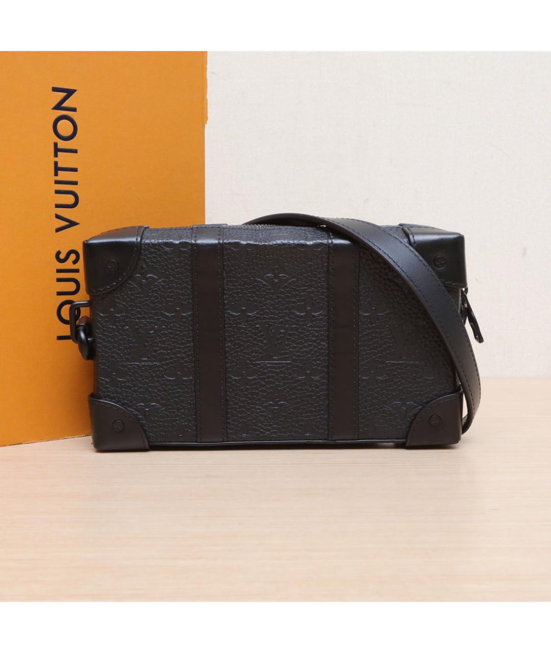 LOUIS VUITTON Черная кожаная сумка через плечо, фото 2