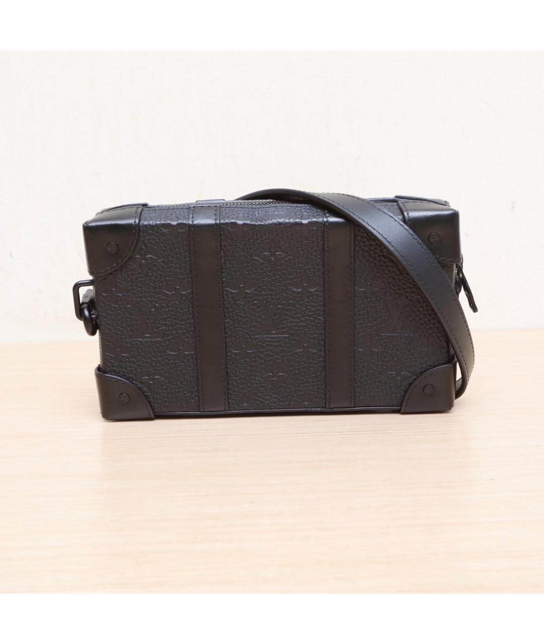 LOUIS VUITTON Черная кожаная сумка через плечо, фото 3