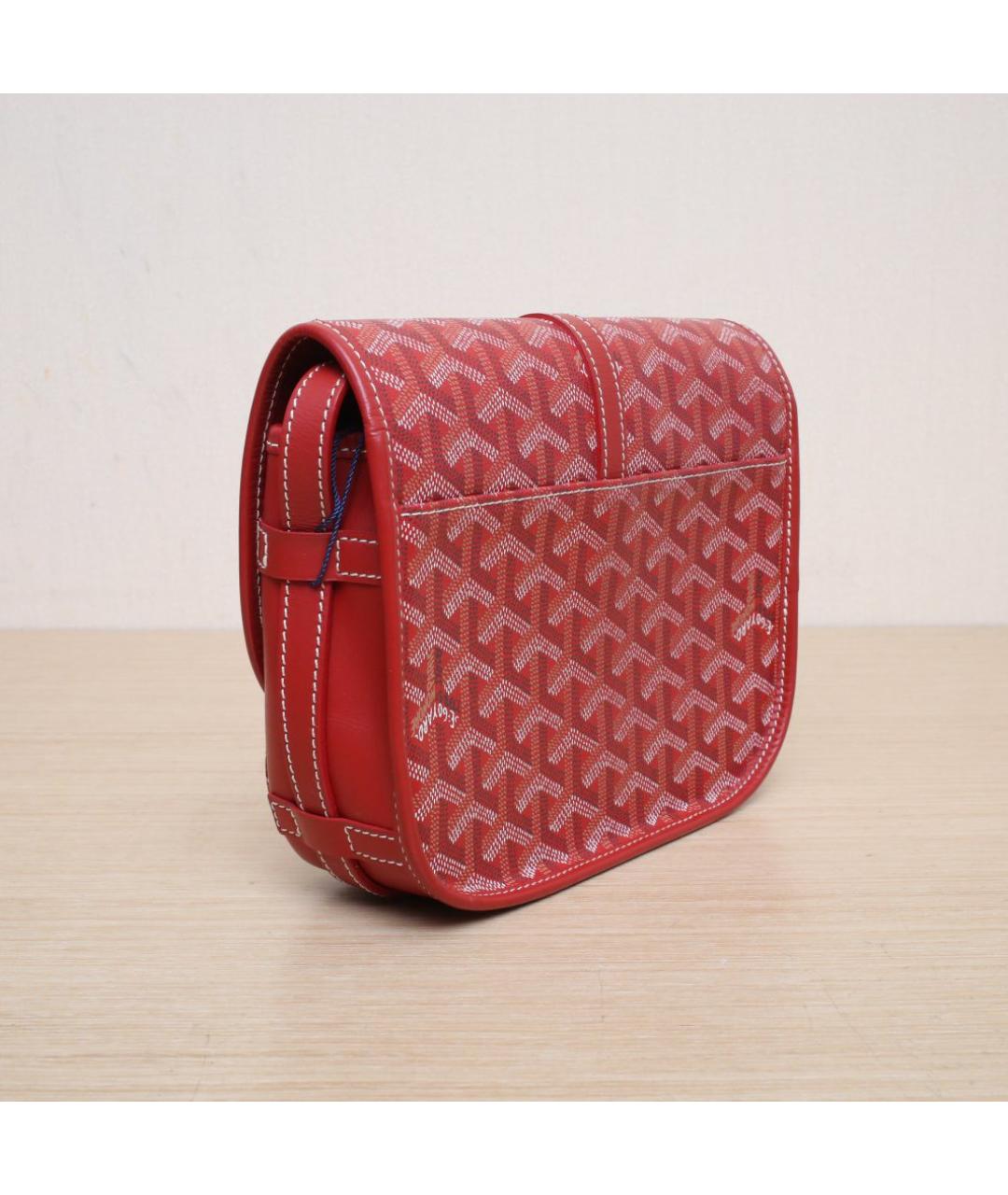 GOYARD Красная кожаная сумка через плечо, фото 6