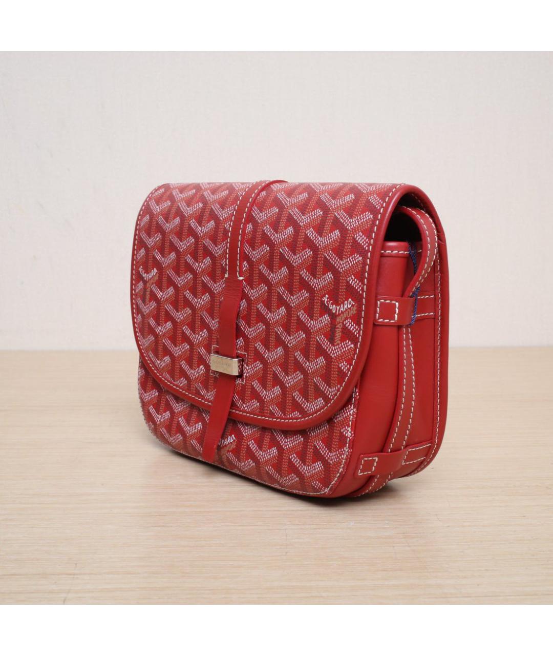 GOYARD Красная кожаная сумка через плечо, фото 4