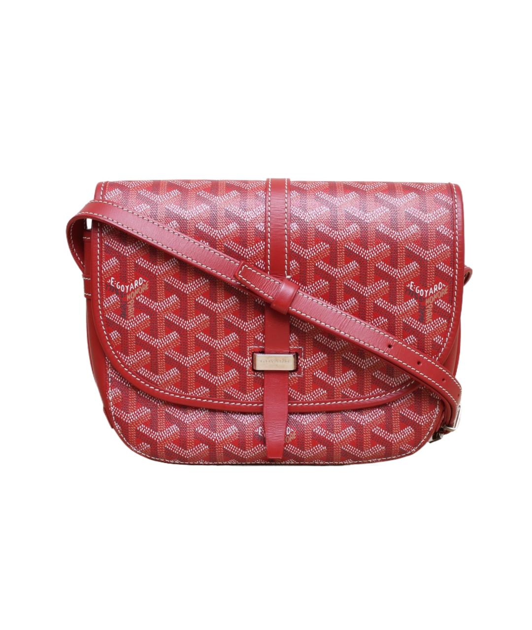 GOYARD Красная кожаная сумка через плечо, фото 1