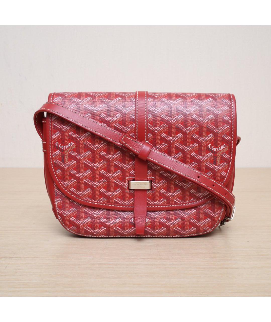 GOYARD Красная кожаная сумка через плечо, фото 3