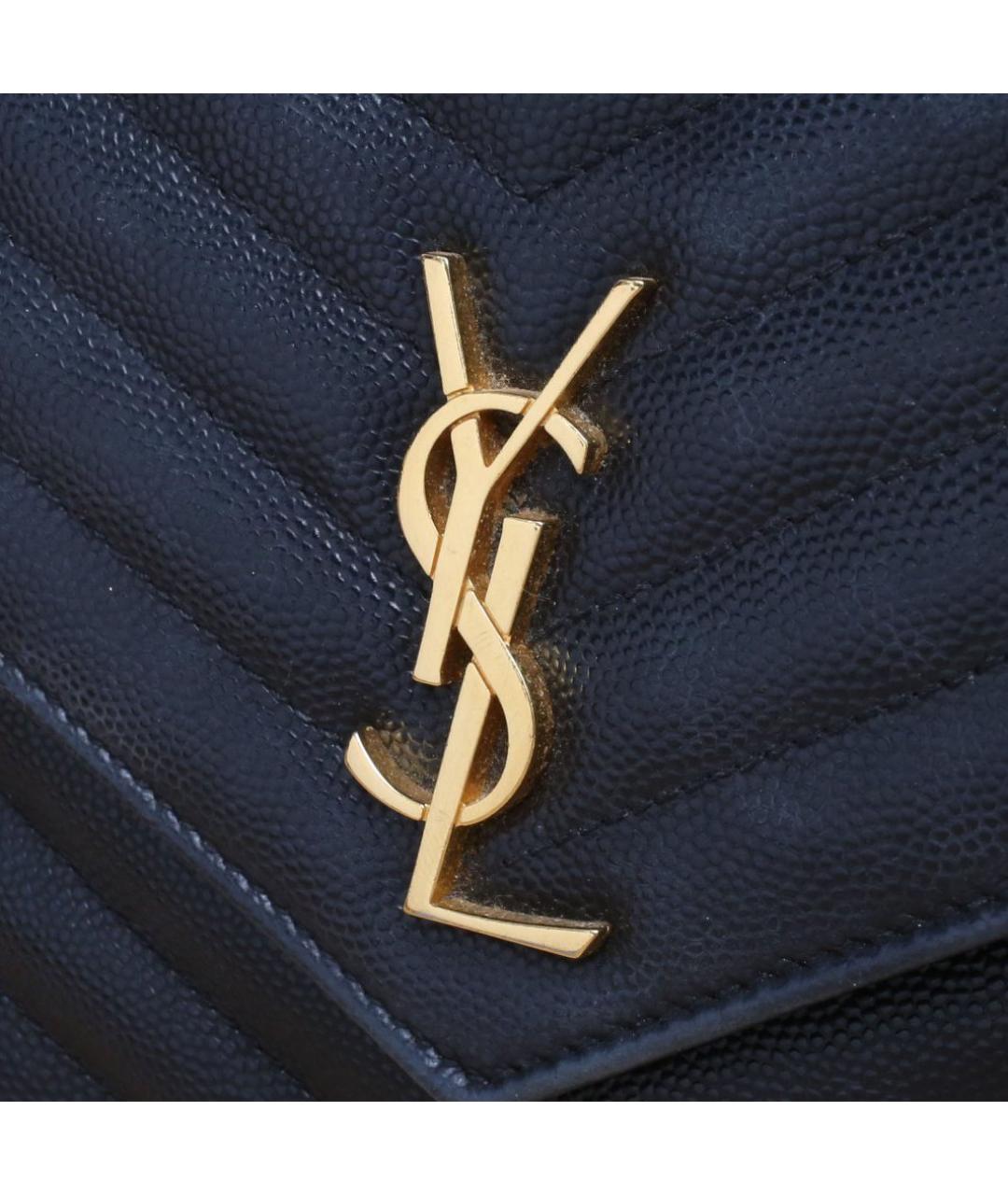 SAINT LAURENT Черная кожаная сумка через плечо, фото 8