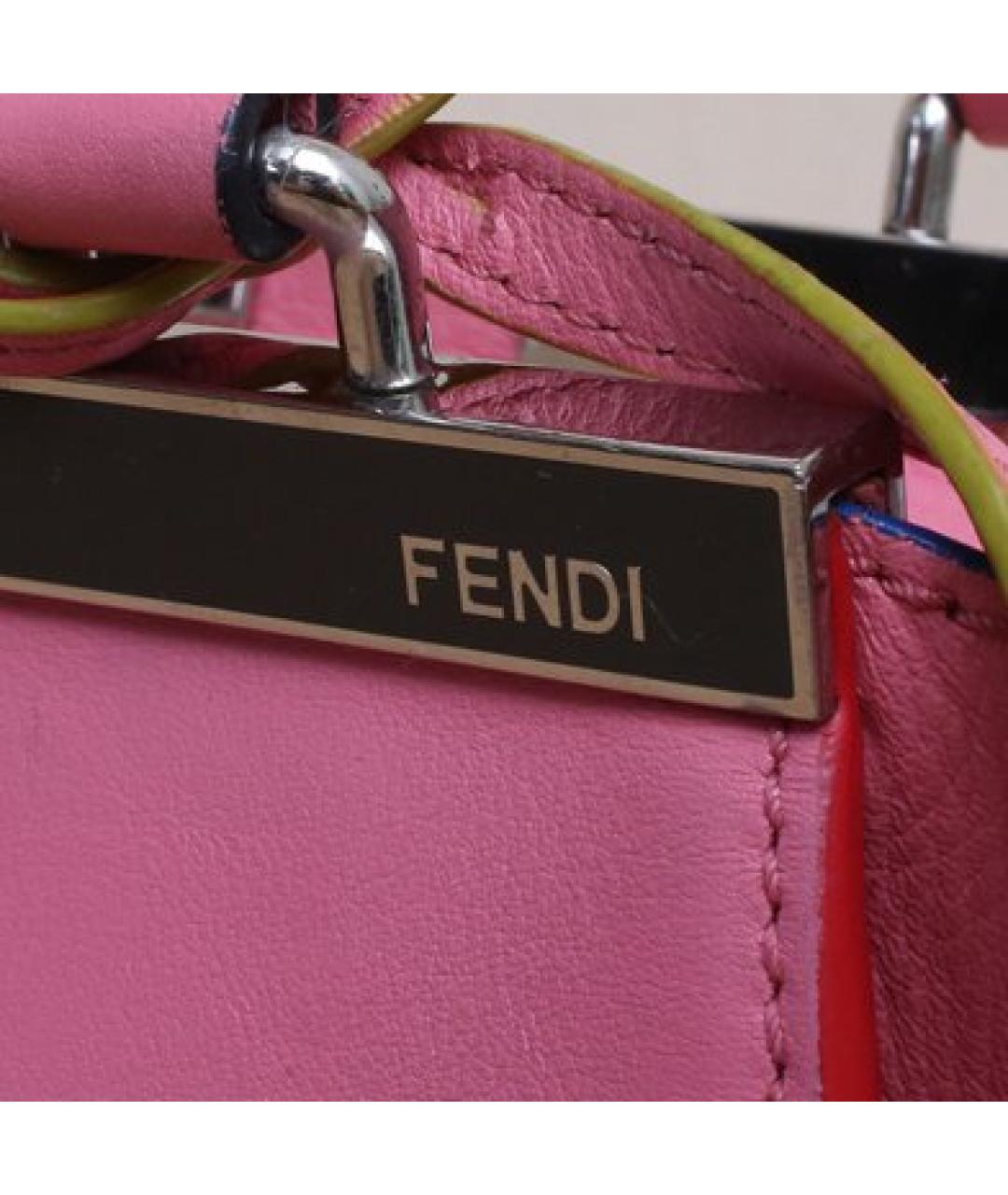 FENDI Розовая кожаная сумка через плечо, фото 8