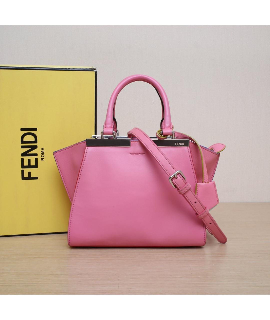 FENDI Розовая кожаная сумка через плечо, фото 2