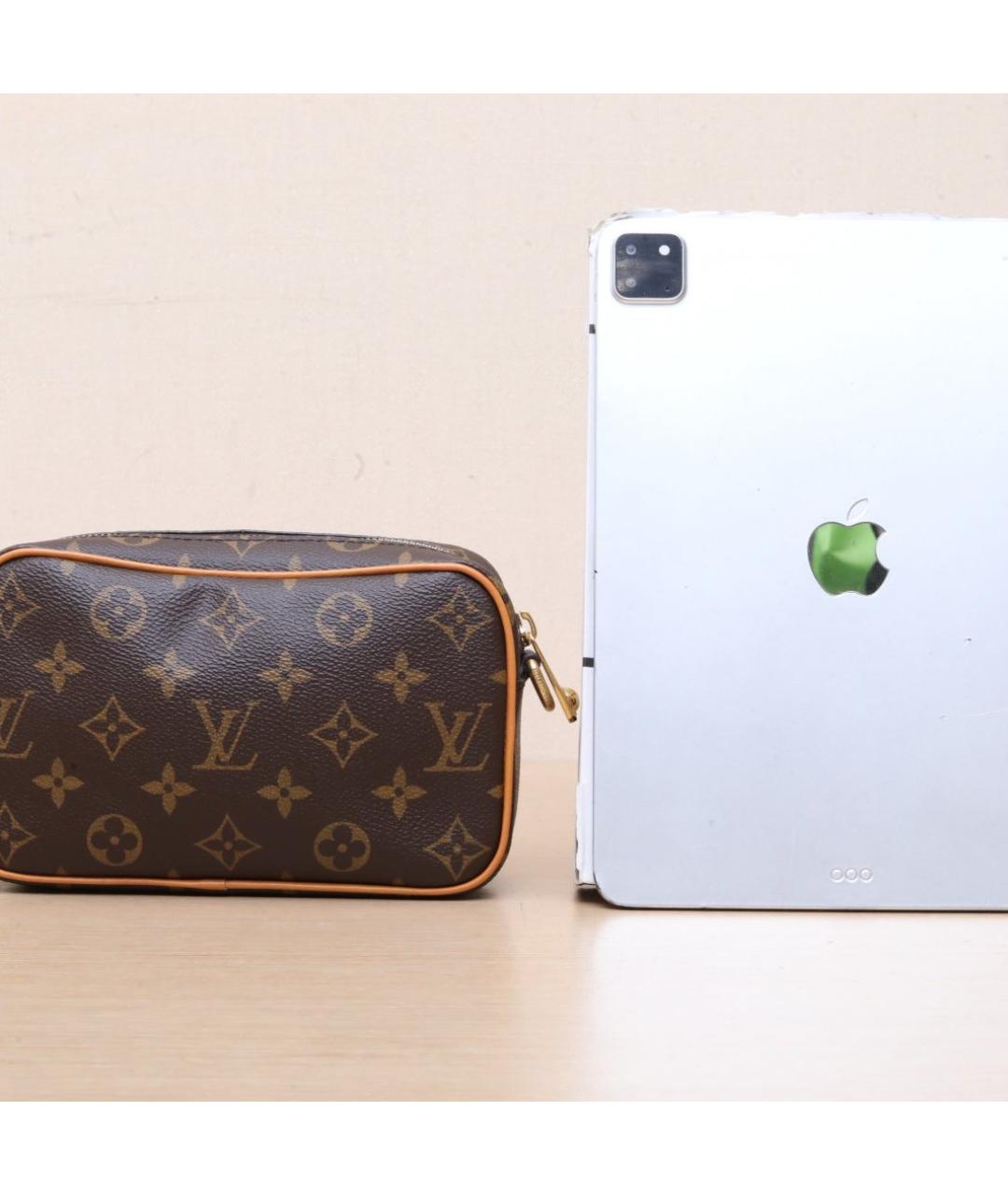 LOUIS VUITTON Коричневая кожаная сумка через плечо, фото 7