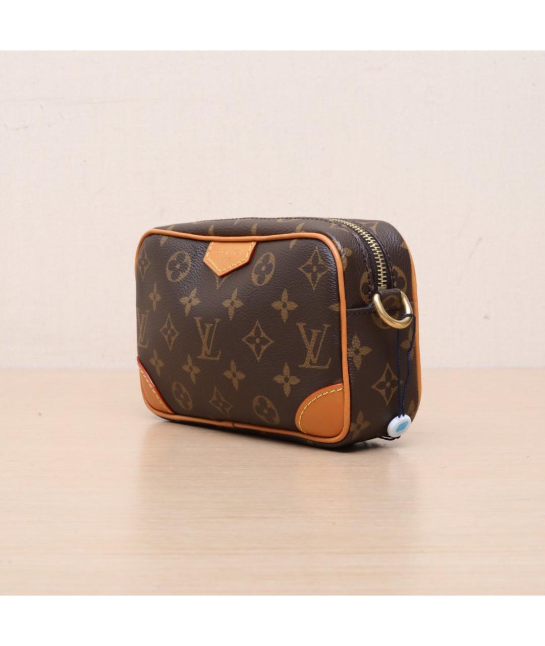LOUIS VUITTON Коричневая кожаная сумка через плечо, фото 4