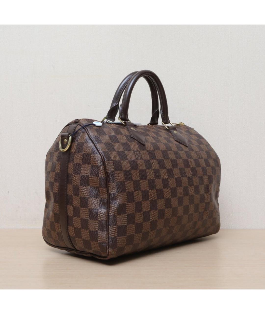 LOUIS VUITTON Коричневая кожаная сумка через плечо, фото 6