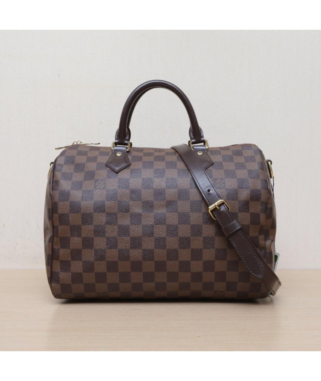 LOUIS VUITTON Коричневая кожаная сумка через плечо, фото 3
