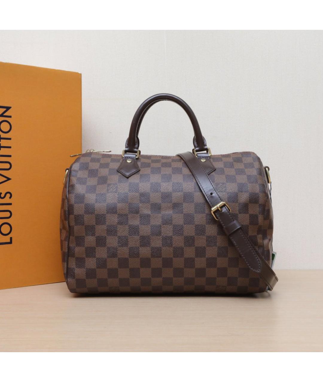 LOUIS VUITTON Коричневая кожаная сумка через плечо, фото 2