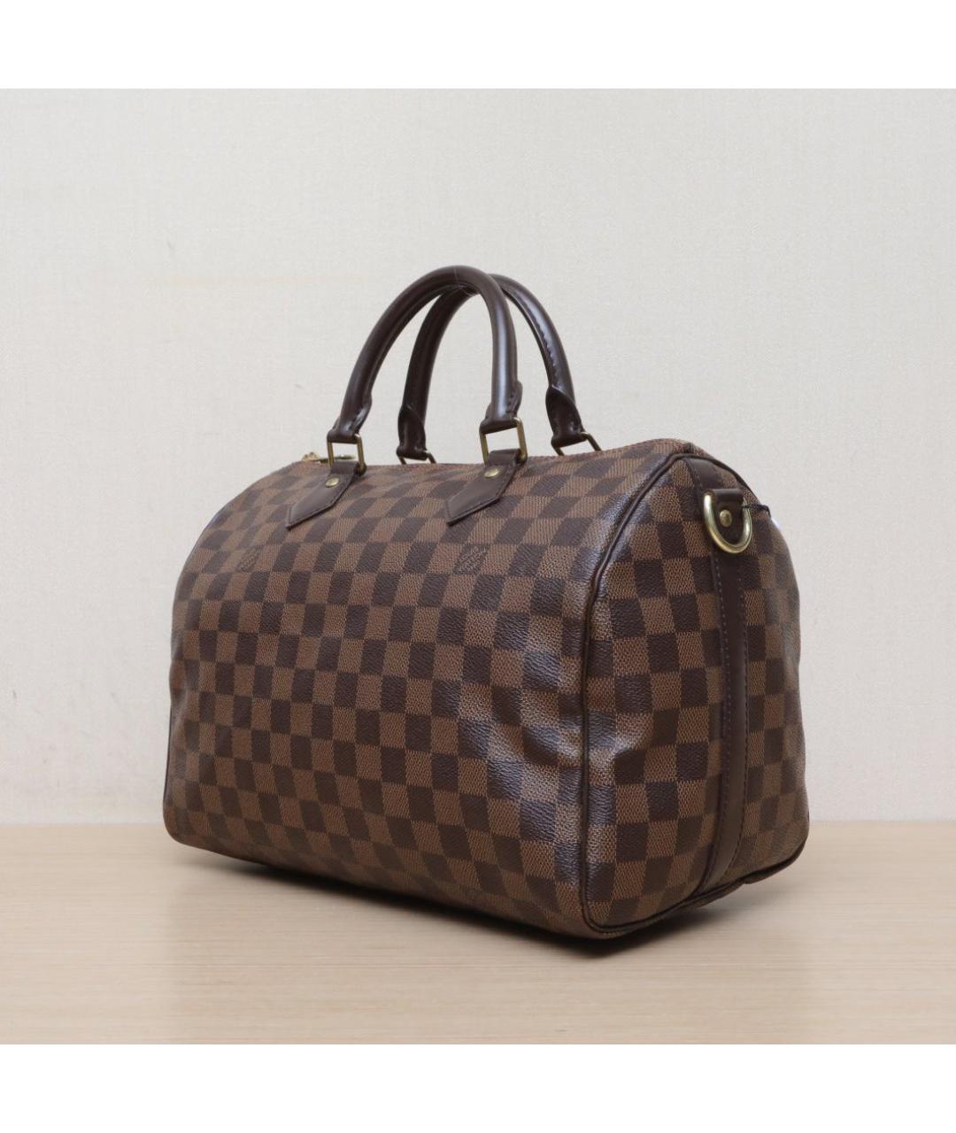 LOUIS VUITTON Коричневая кожаная сумка через плечо, фото 4