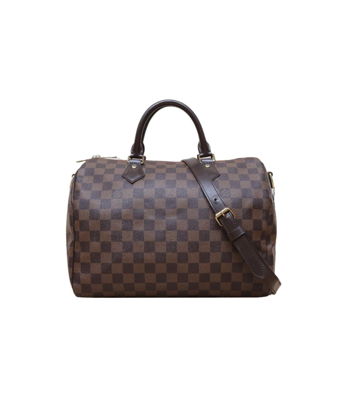 LOUIS VUITTON Коричневая кожаная сумка через плечо, фото 10
