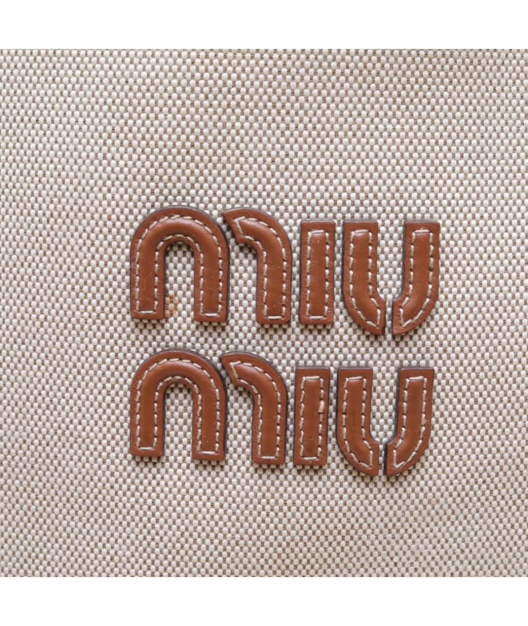 MIU MIU Белая тканевая сумка через плечо, фото 8