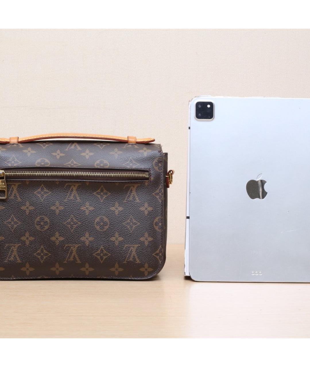 LOUIS VUITTON Коричневая кожаная сумка через плечо, фото 7