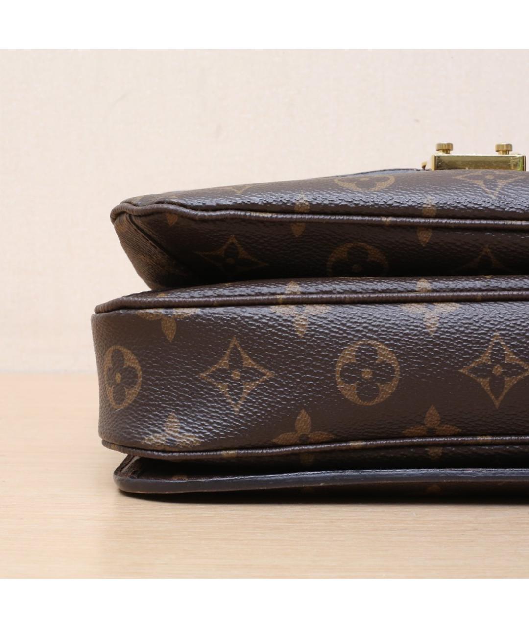 LOUIS VUITTON Коричневая кожаная сумка через плечо, фото 9