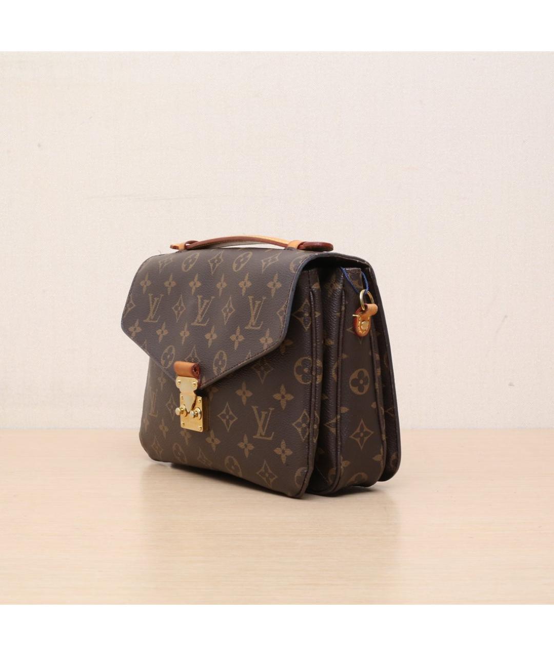 LOUIS VUITTON Коричневая кожаная сумка через плечо, фото 4