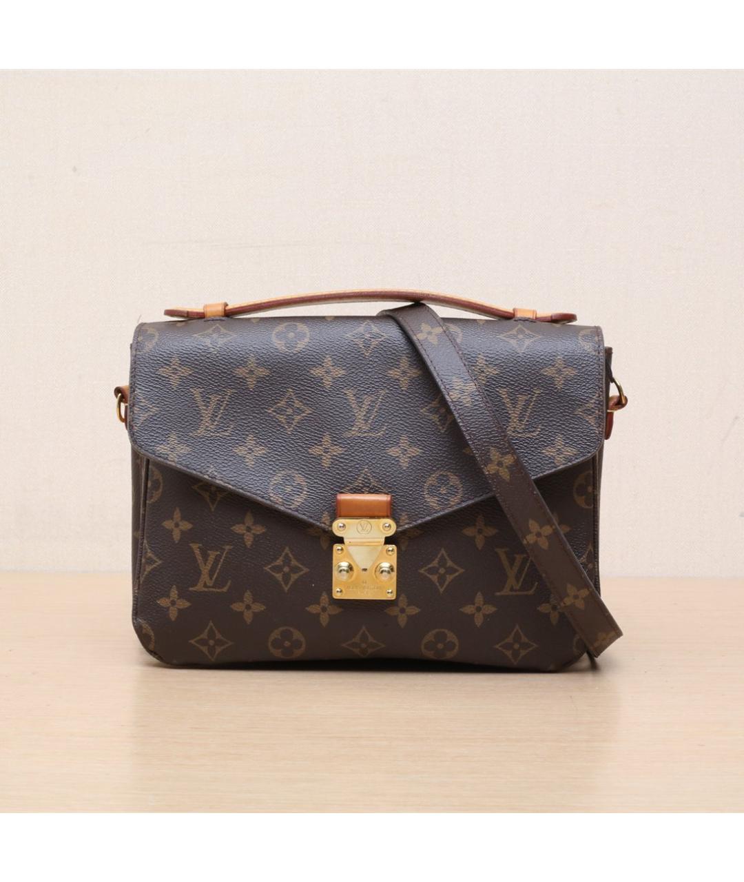 LOUIS VUITTON Коричневая кожаная сумка через плечо, фото 3