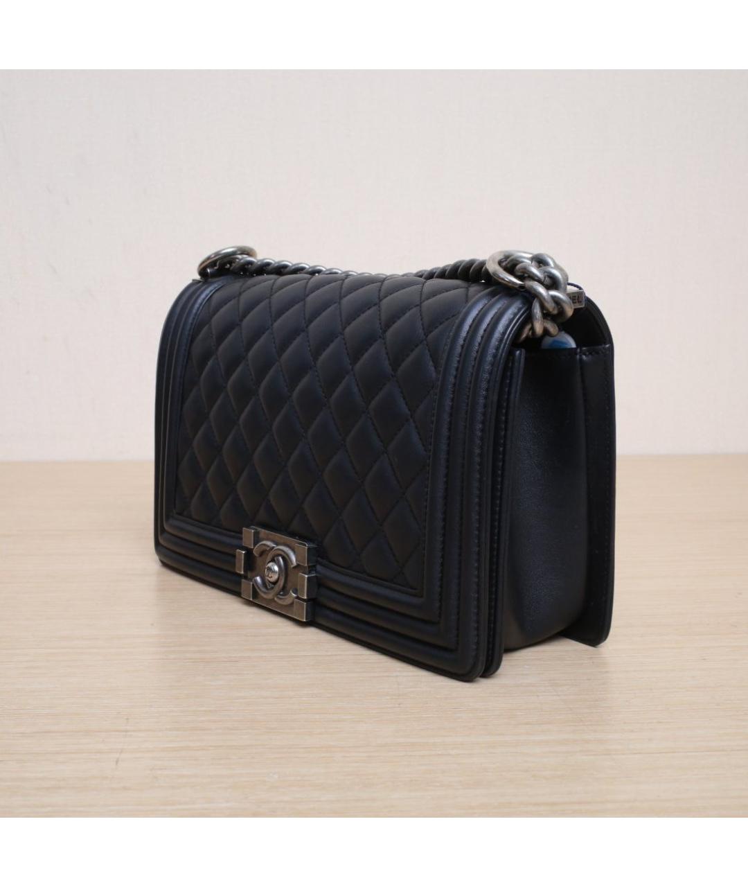 CHANEL Черная кожаная сумка через плечо, фото 4
