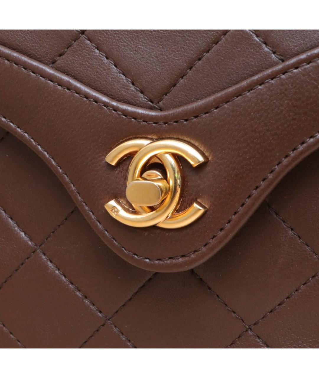 CHANEL Коричневая кожаная сумка через плечо, фото 8
