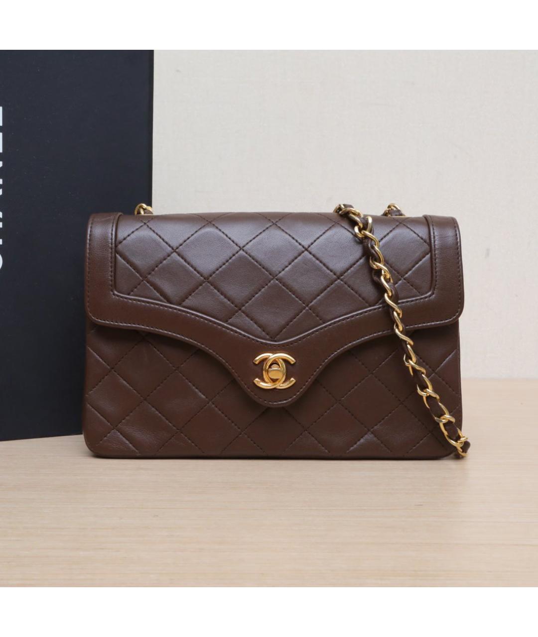 CHANEL Коричневая кожаная сумка через плечо, фото 2