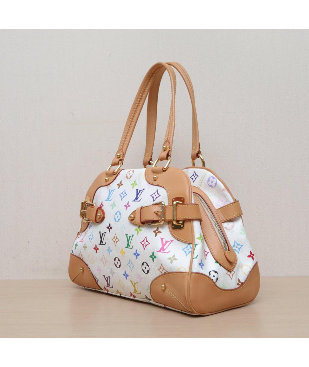 LOUIS VUITTON Белая кожаная сумка через плечо, фото 4