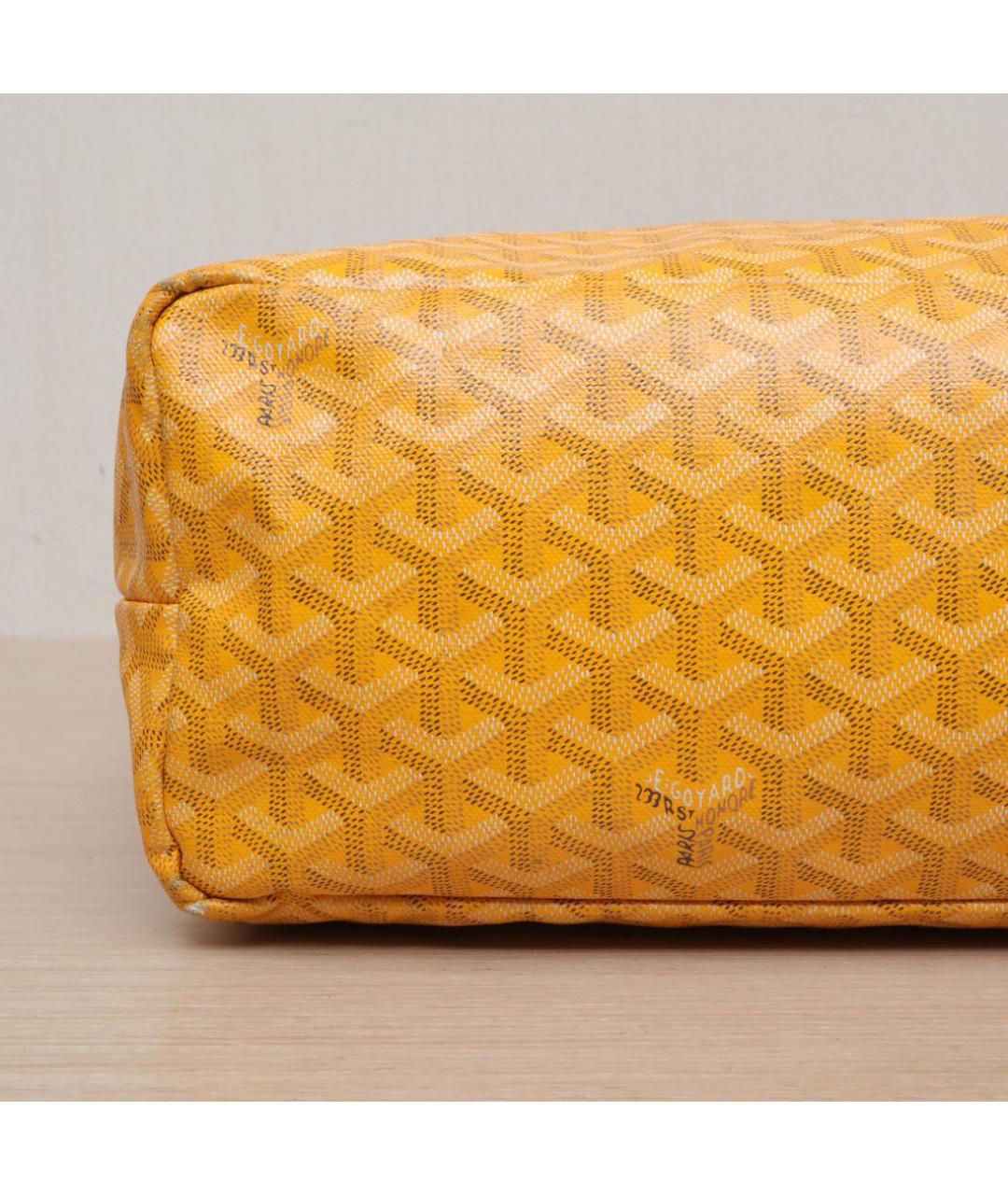 GOYARD Желтая кожаная сумка тоут, фото 9